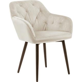 mutoni Fauteuil velours blanc crème  