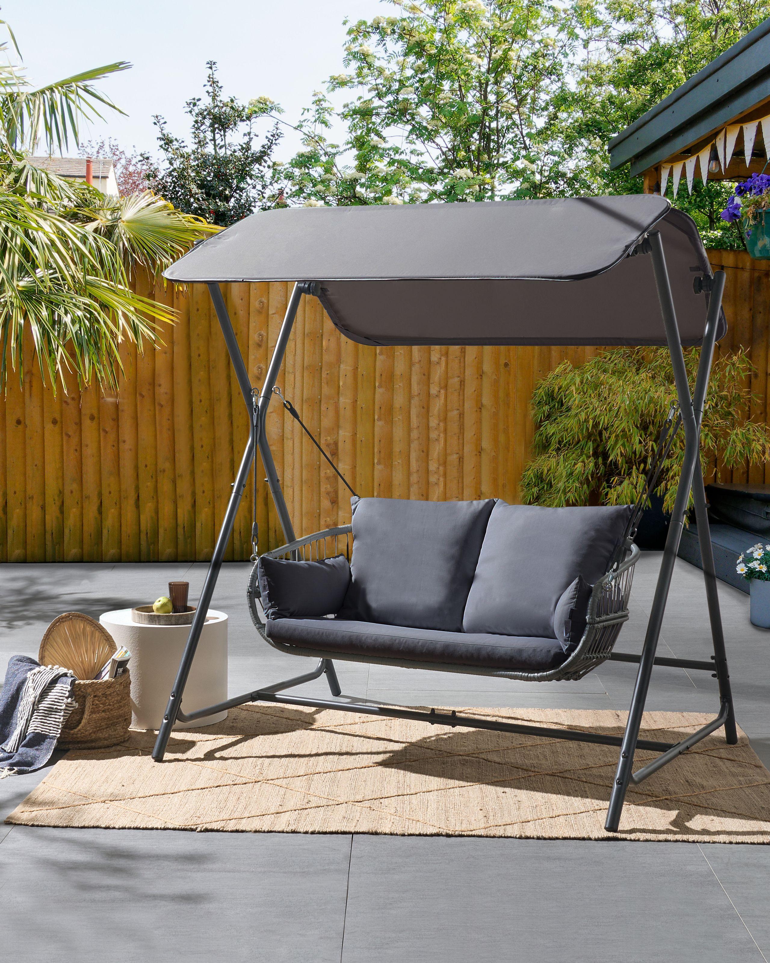 Beliani Hollywoodschaukel aus Stahl Mediterran FIASTRA  