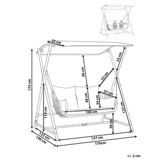 Beliani Hollywoodschaukel aus Stahl Mediterran FIASTRA  
