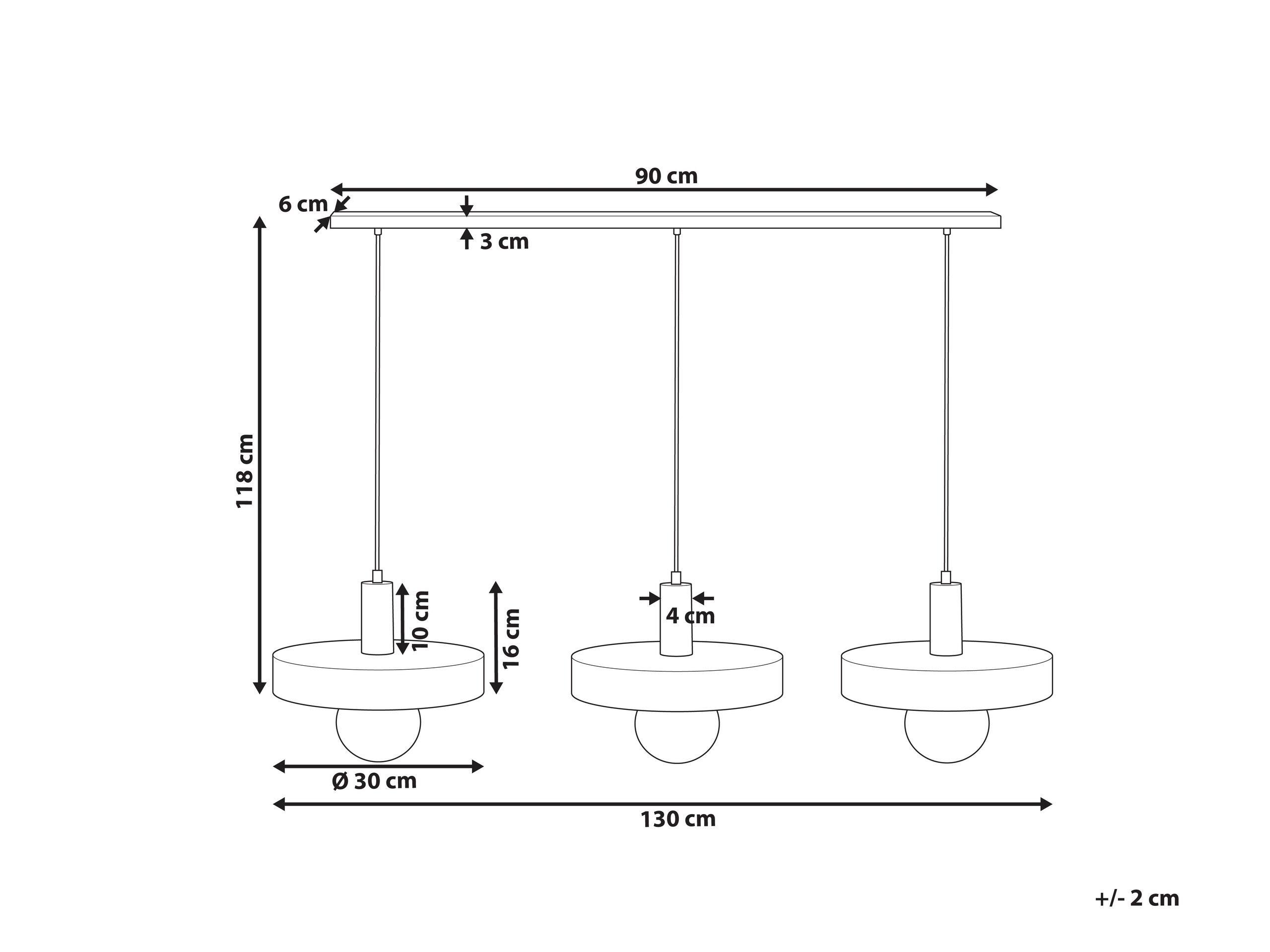 Beliani Lampe suspension en Métal Moderne HARENA  