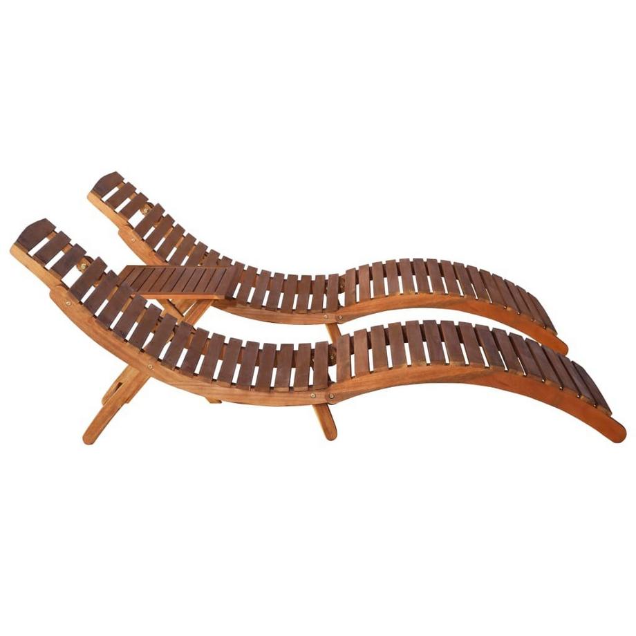 VidaXL Sonnenliege mit tisch holz  