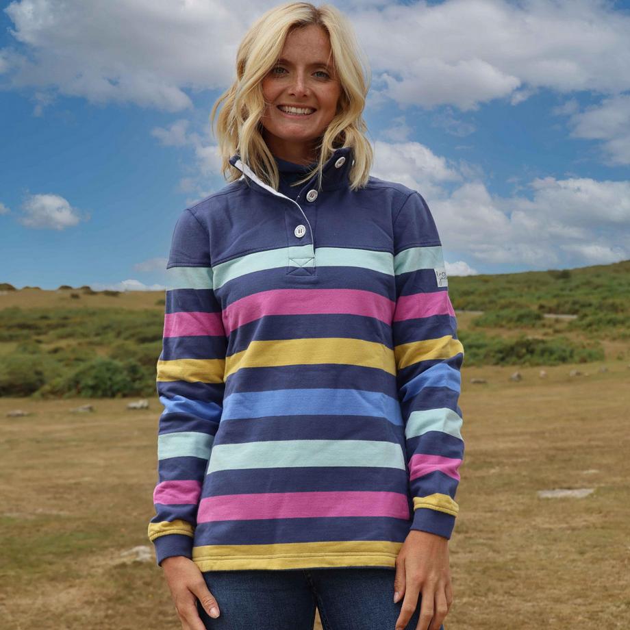 Sweatshirt  , Knopfhals