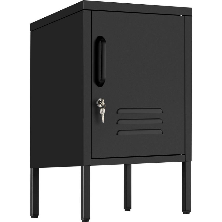 Tectake comodino in metallo moderno Baker porta chiudibile con chiusura magnetica  