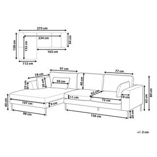 Beliani Ecksofa aus Polyester Modern FLAM  