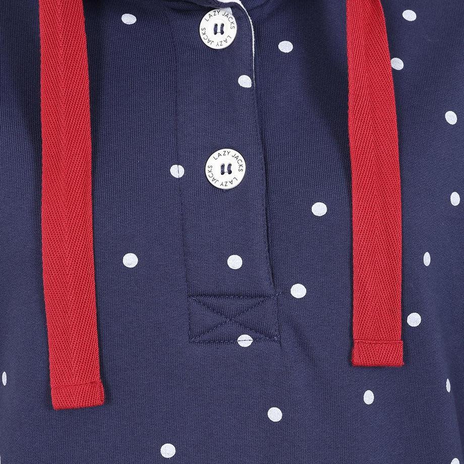 Lazy Jacks Sweatshirt Knopfhals mit Punktemuster  