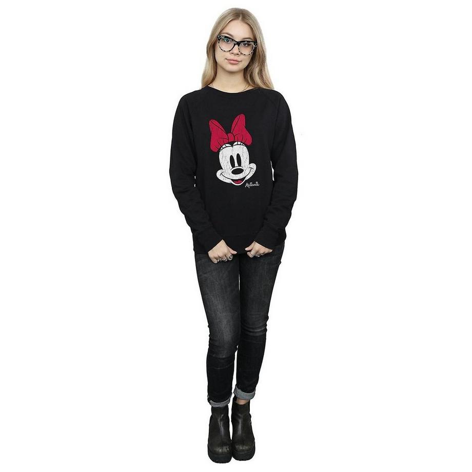 Disney Minnie Mouse Used-Look Gesicht Sweatshirt  