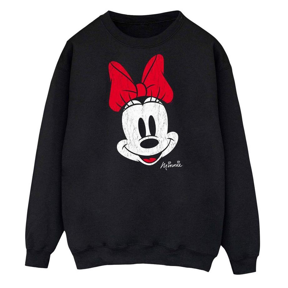 Disney Minnie Mouse Used-Look Gesicht Sweatshirt  