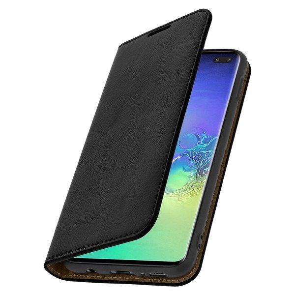 Avizar  Cover Echtleder Galaxy S10 Plus Schwarz 