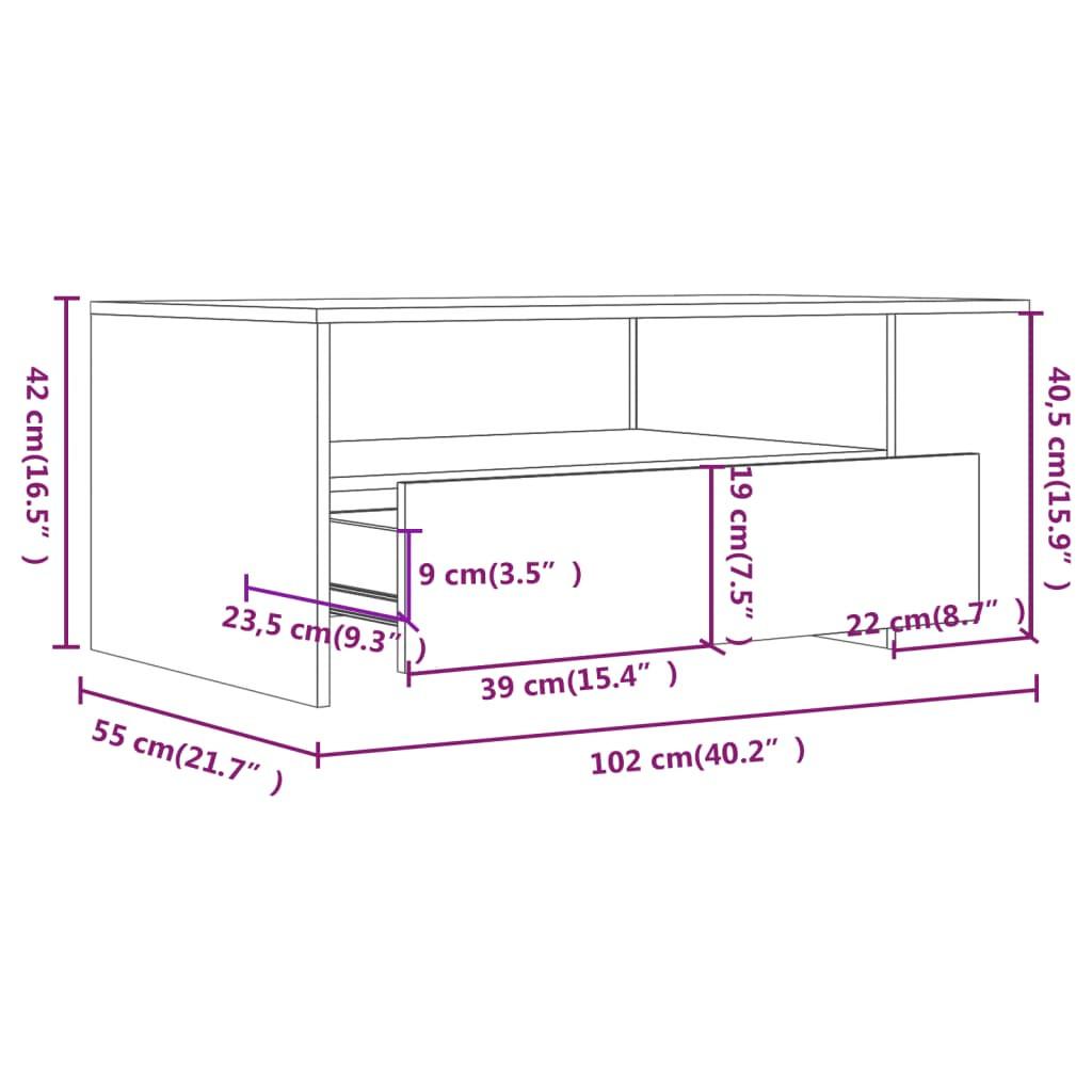 VidaXL Table basse bois d'ingénierie  