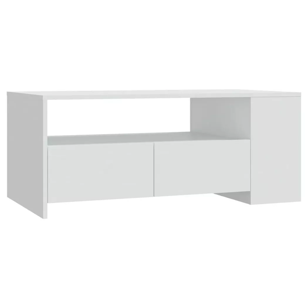 Table basse blanc 102x55x42 cm bois d ingénierie