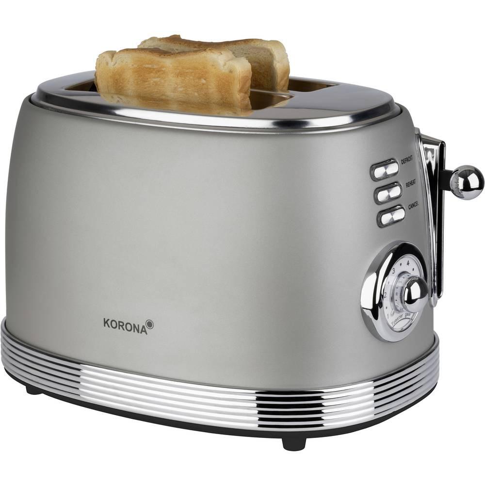 Korona Retro Toaster Toastfunktion, mit Brötchenaufsatz Grau  