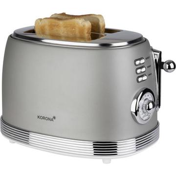Retro Toaster Toastfunktion, mit Brötchenaufsatz Grau
