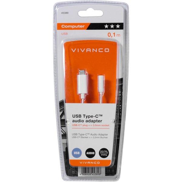 VIVANCO  Vivanco CC UC A 1 cavo audio 0,1 m 3.5mm USB Bianco 