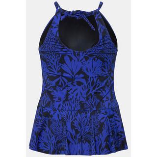 Ulla Popken  Tankini con coralli, volant, coppe morbide ed effetto scollo a prendisole 