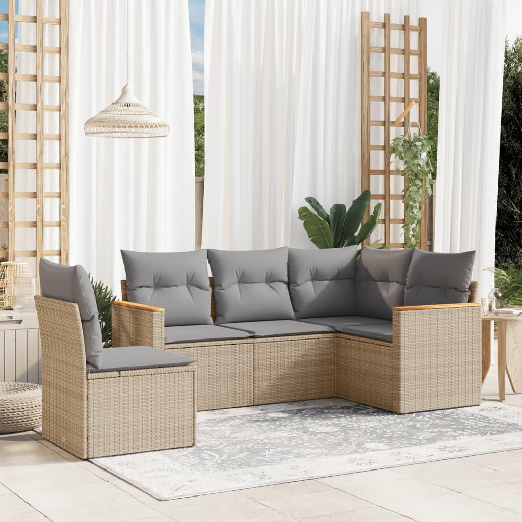 VidaXL set divano da giardino Polirattan  