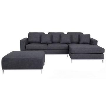 Linksseitiges Ecksofa mit Ottomane aus Polyester Klassisch OSLO