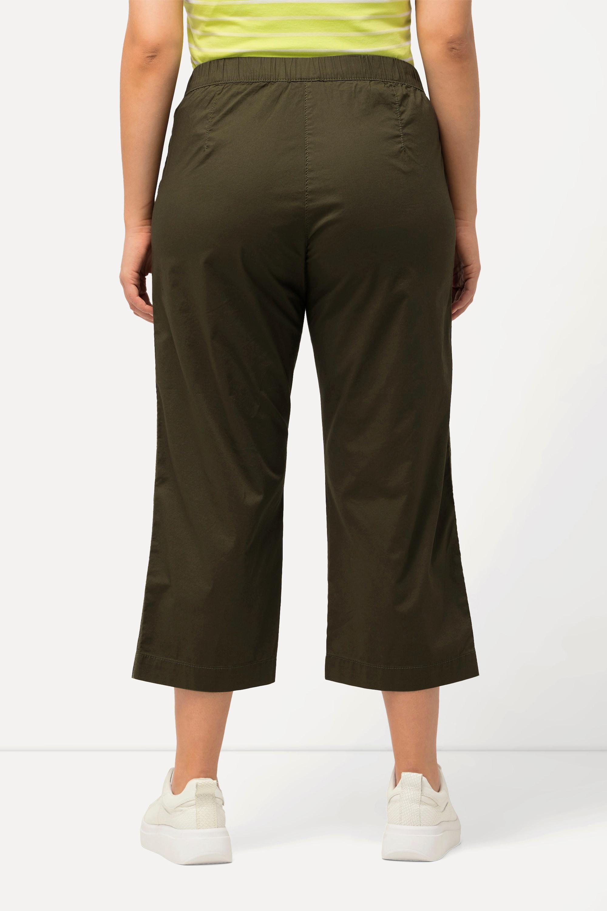 Ulla Popken  Pantalon 7/8 Ruby avec genoux préformés, jambes droites et taille élastique 