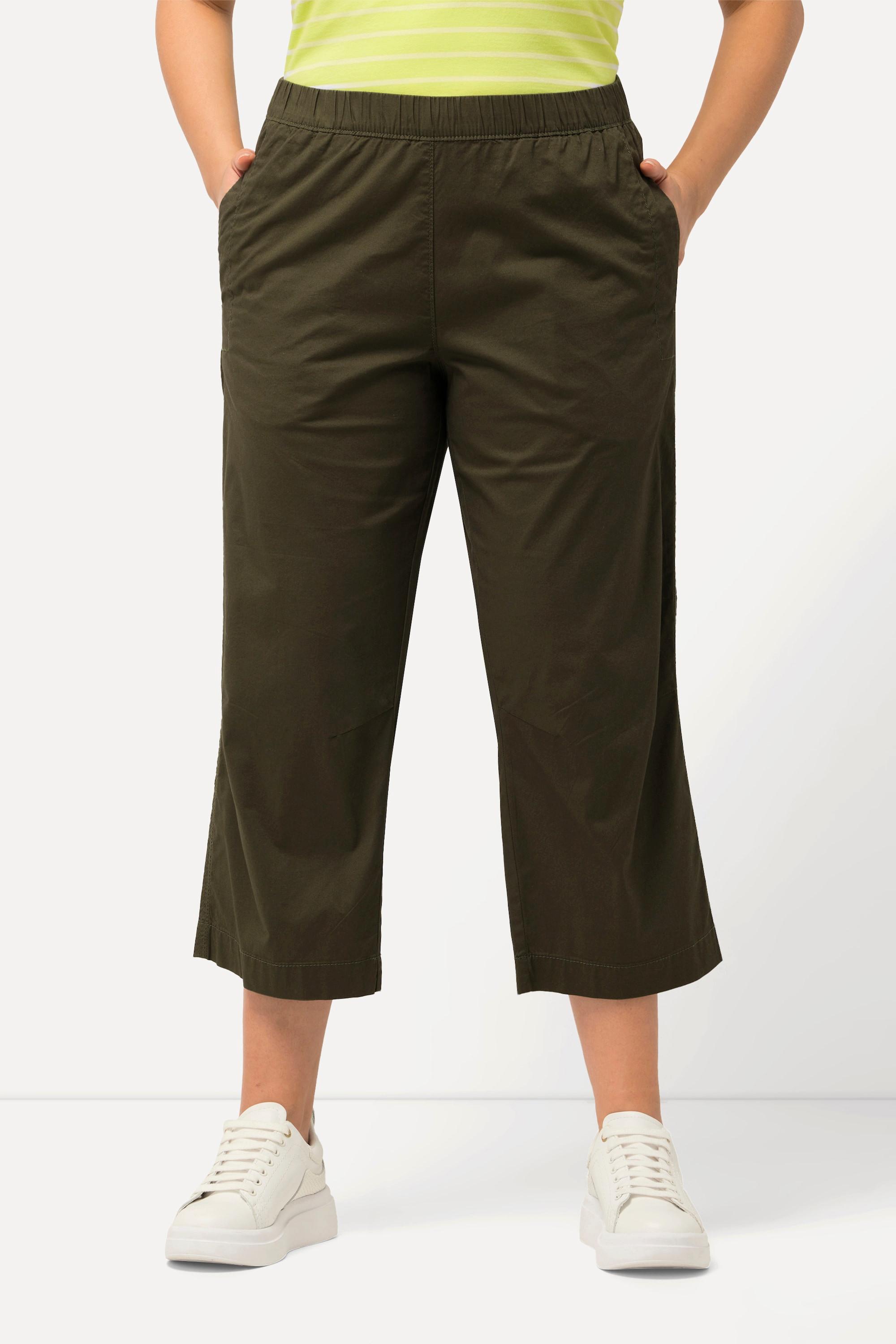 Ulla Popken  Pantalon 7/8 Ruby avec genoux préformés, jambes droites et taille élastique 