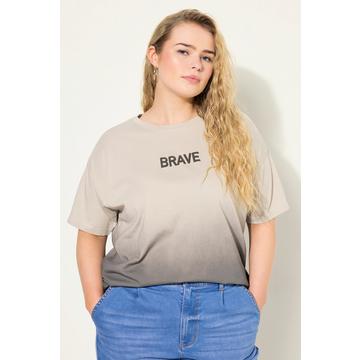 Maglia dal taglio oversize con scritta, gradiente di colore, scollo a girocollo e mezze maniche