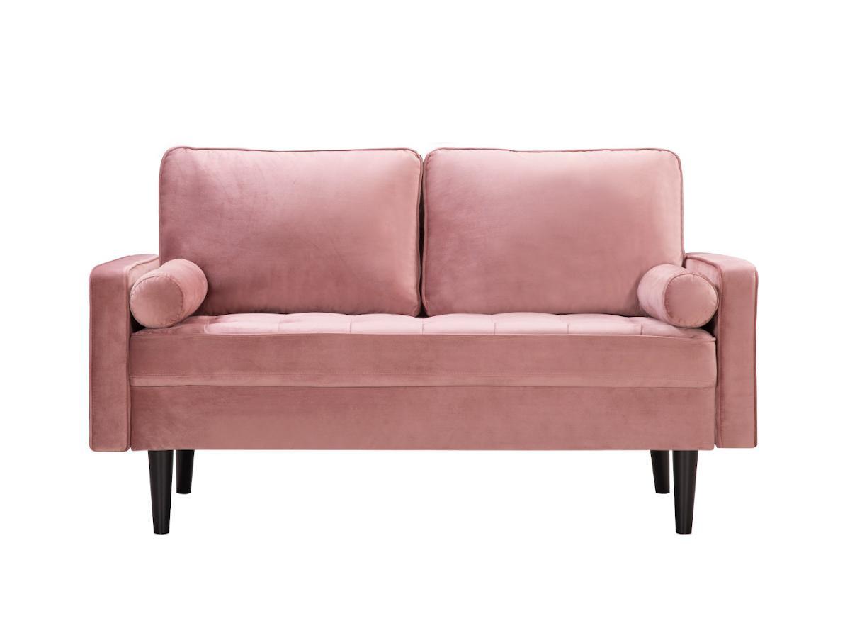 Vente-unique 2SitzerSofa FLEUET Samt Altrosa  