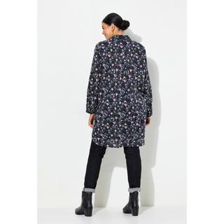 Ulla Popken Blusa Lunga Fantasia Cuore Scribble A-Linea Maniche Lunghe  