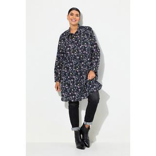 Ulla Popken  Blusa lunga con ghirigori e cuori, taglio svasato e maniche lunghe 