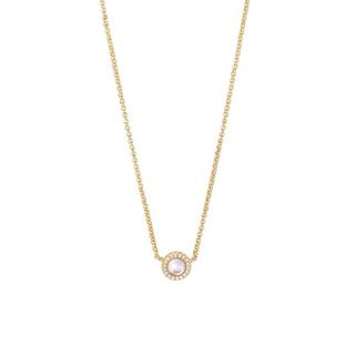 PHANTASYA  Perlmutt mit Zirkonia Kette 1948 Vergoldet 