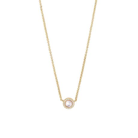 PHANTASYA  Perlmutt mit Zirkonia Kette 1948 Vergoldet 