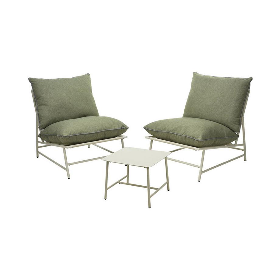 Gartenmöbelset cremefarben 3teilig