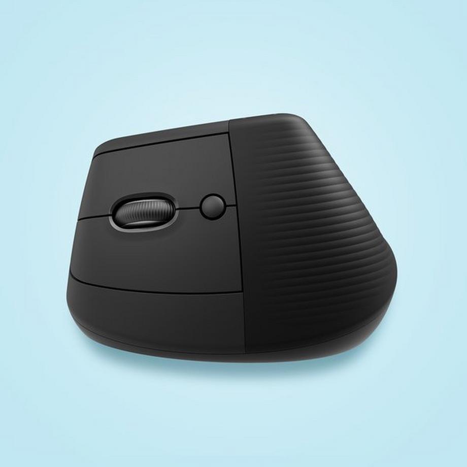 Logitech  Lift Left Mouse Ergonomico Verticale, per Mancini, Senza Fili, Bluetooth o Logi Bolt USB, Clic Silenziosi, 4 Tasti, Compatibile con Windows / macOS / iPadOS, Laptop, PC. Grafite 