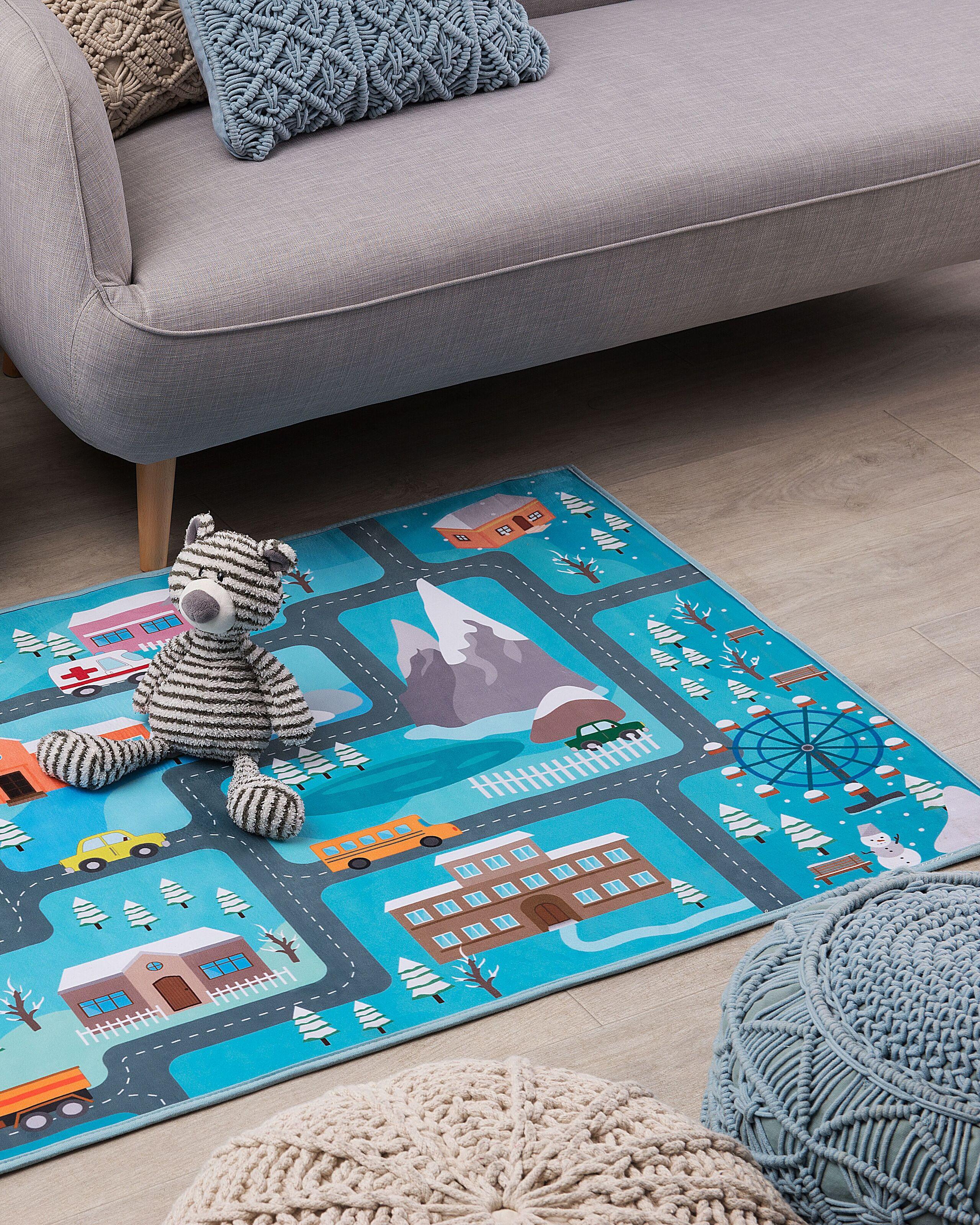 Beliani Tapis enfant en Polyester Moderne KIGI  