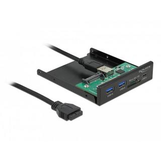 DeLock  Pannello frontale da 3.5″ USB 5 Gbps 1 x USB Type-C + 2 x USB di Tipo-A + SD e slot Micro SD 