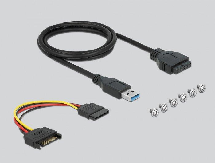 DeLock  Pannello frontale da 3.5″ USB 5 Gbps 1 x USB Type-C + 2 x USB di Tipo-A + SD e slot Micro SD 