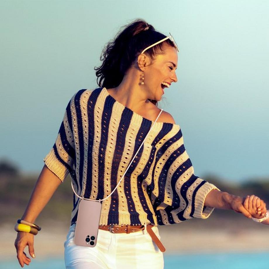 Avizar  Coque cordon iPhone 13 Pro Max Rose 