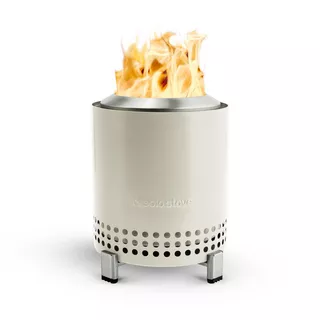 Solo Stove Solo Stove Mesa Tischfeuer Outdoor | Raucharmer Mini Tischkamin, Deko für Garten, Terrasse und Balkon, Mit Pellets oder Holz, Edelstahl, Inkl. Standfuß, Aufbewahrungsbeutel, 17,5 x 13cm, 635g, Weiß  