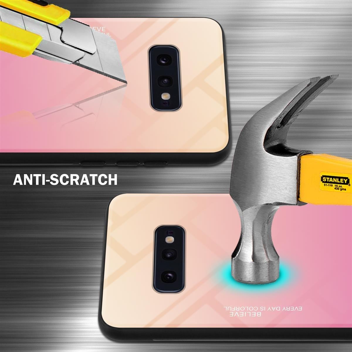 Cadorabo  Housse compatible avec Samsung Galaxy S10e - Coque de protection bicolore en silicone TPU et dos en verre trempé 