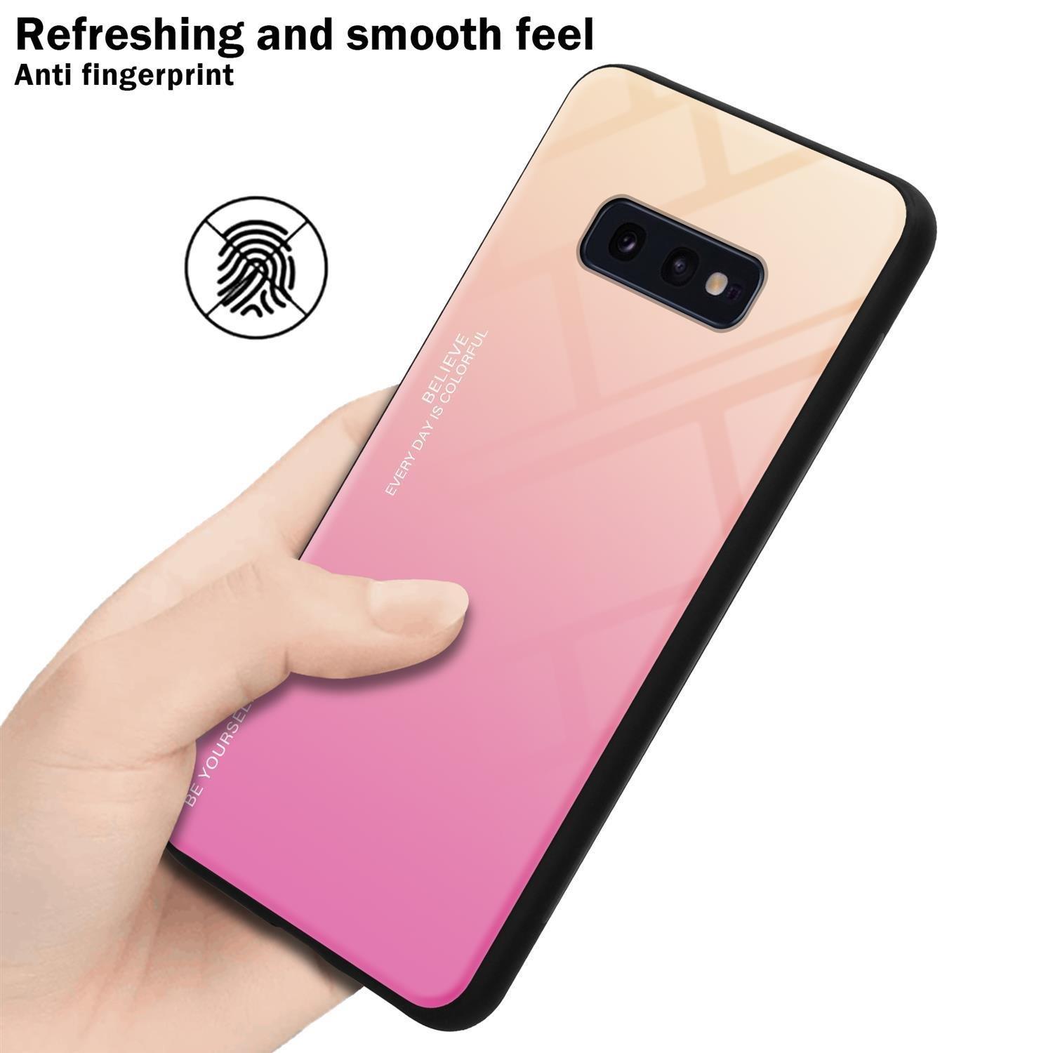 Cadorabo  Housse compatible avec Samsung Galaxy S10e - Coque de protection bicolore en silicone TPU et dos en verre trempé 