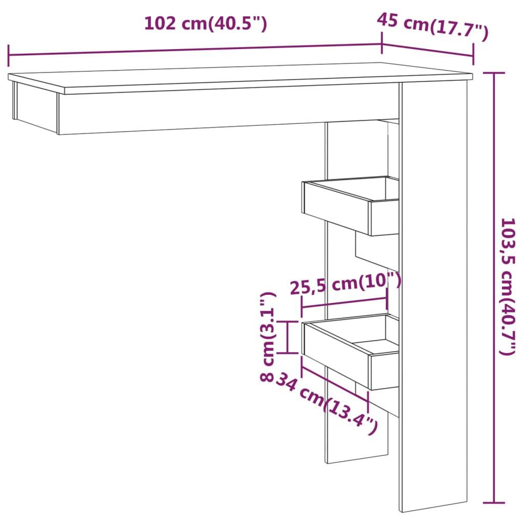 VidaXL bancone da muro Legno multistrato  