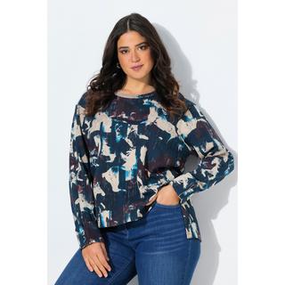 Ulla Popken Sweatshirt Pferde A-Linie Rundhals Langarm  