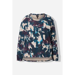 Ulla Popken Sweatshirt Pferde A-Linie Rundhals Langarm  