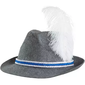 Chapeau traditionnel gris avec plume
