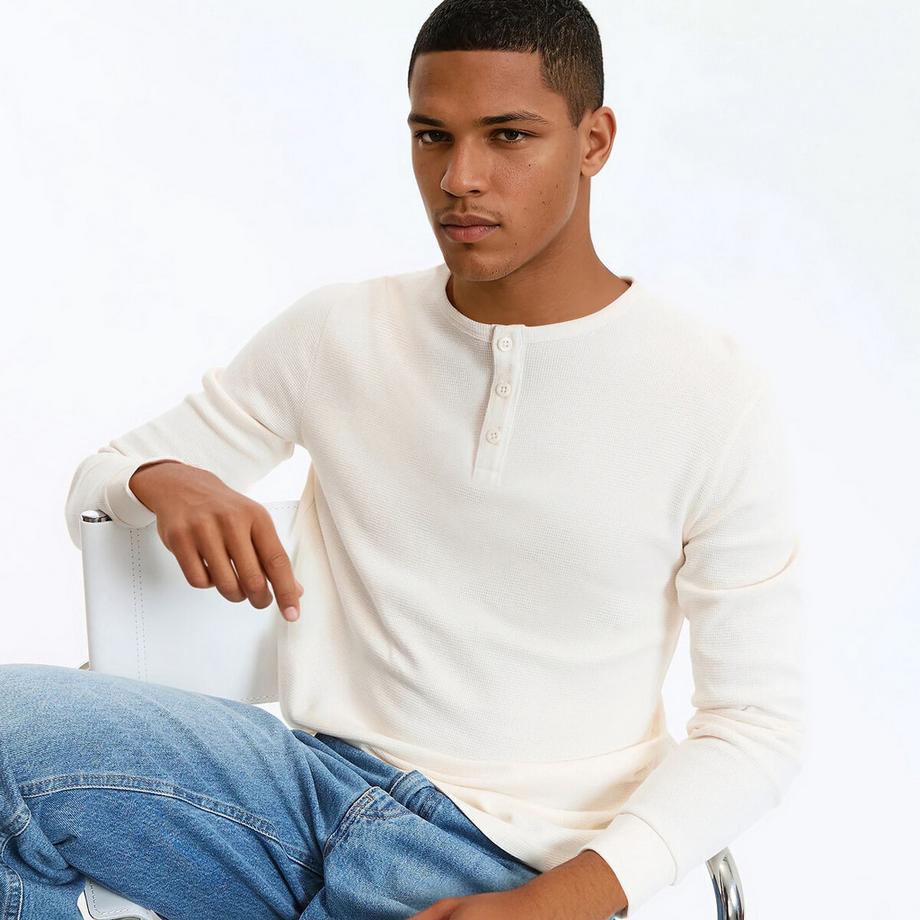 La Redoute Collections Top Henley a Maniche Lunghe  