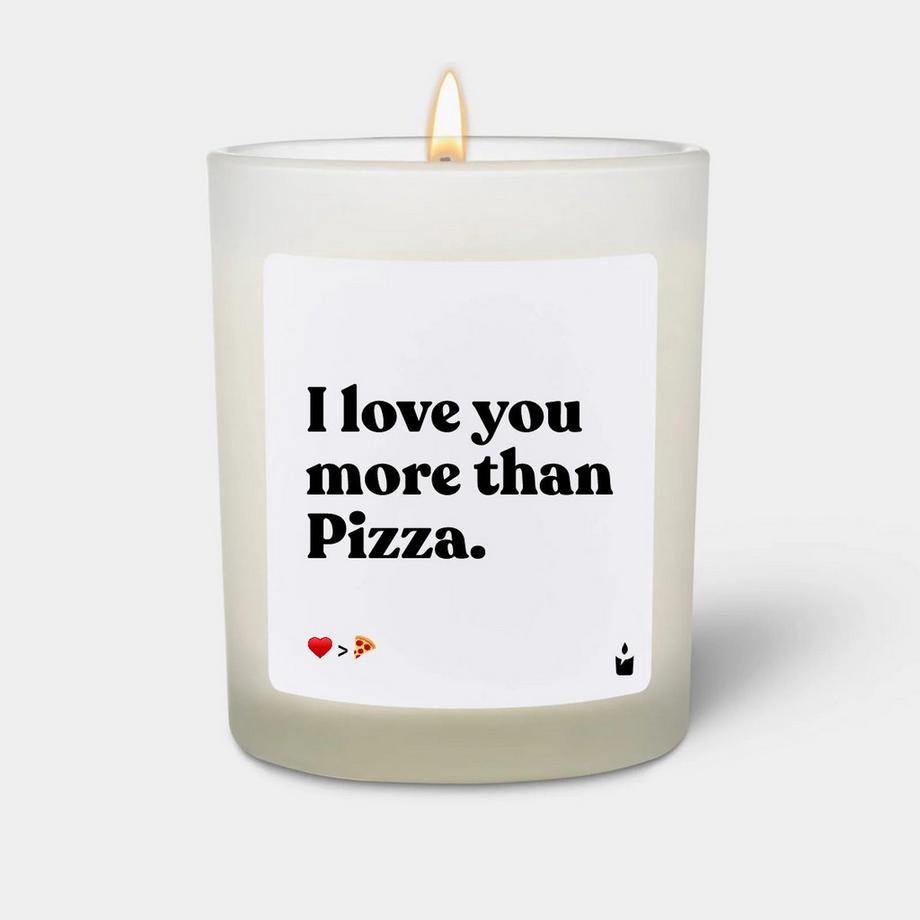 CandleHand Bougie parfumée Woody I love you more than Pizza.  