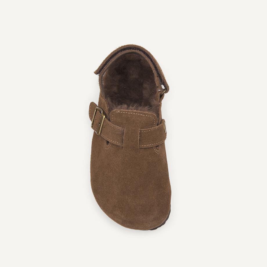 La Redoute Collections Sandali clog in pelle con fodera in pelliccia  