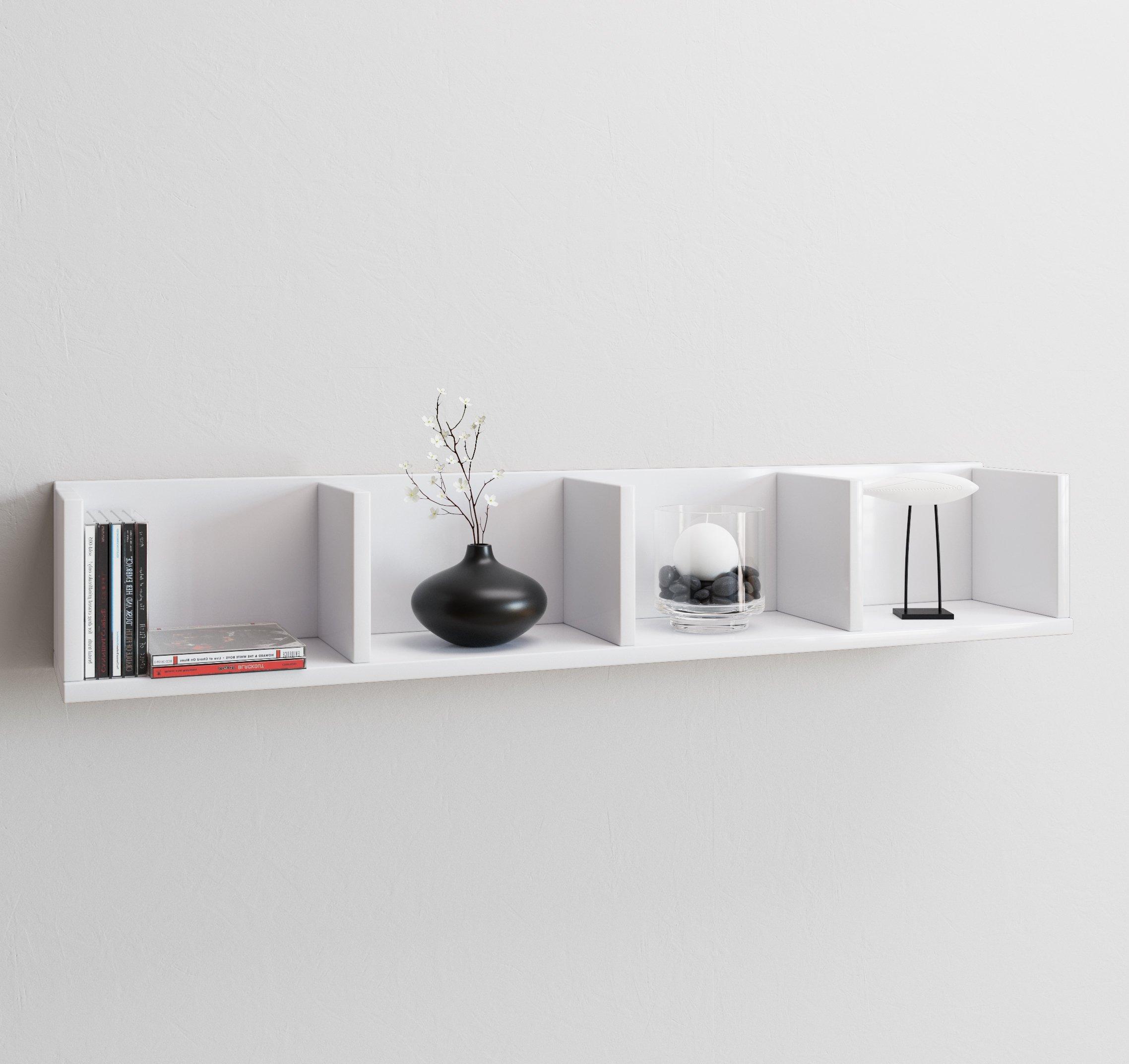 VCM Holzregal hängend | platzsparendes Regal | Maße: H. 15 x B. 97 x T. 17 cm | Elegantes Regal hängend | Aufbewahrungsregal | Bücherregal | Wandboard -  