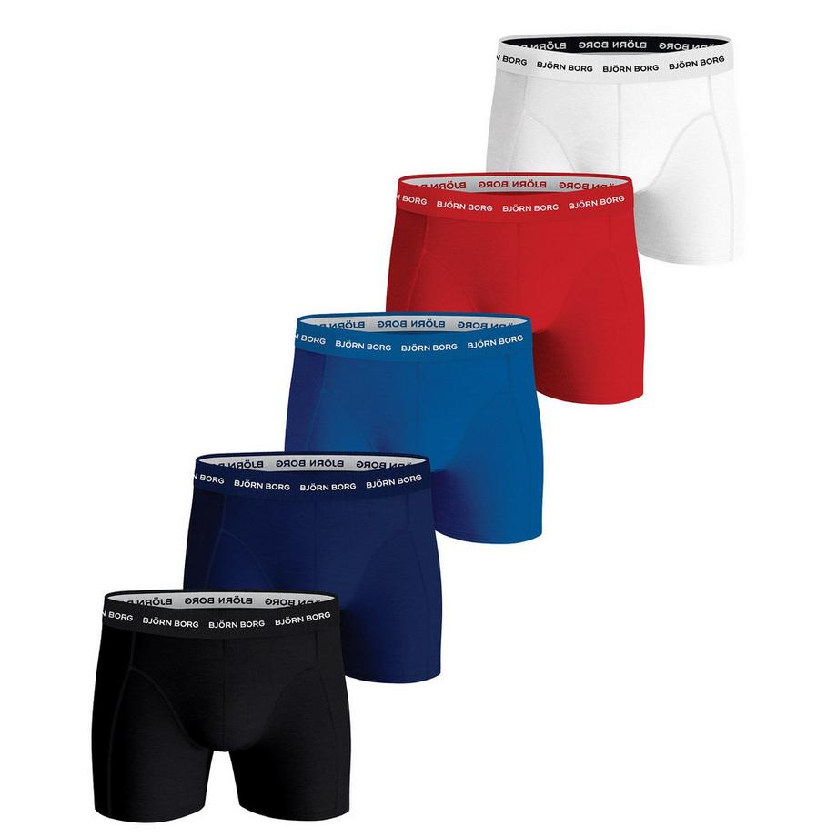 Björn Borg 5er Pack Cotton Stretch Boxershorts Figurbetont  