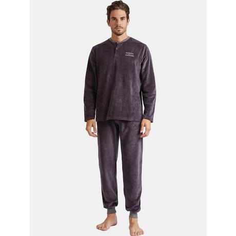 Admas  Pyjama velours tenue d'intérieur pantalon et haut Home 