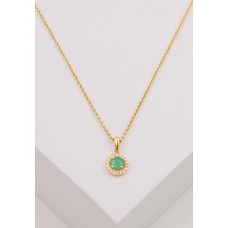 MUAU Schmuck  Anhänger Gelbgold 750 Smaragd 0.24ct. Brillanten 0.07ct. 