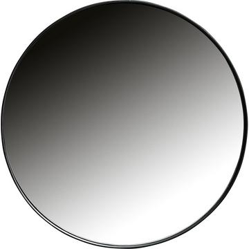 Specchio rotondo Doutzen in metallo nero 50x50