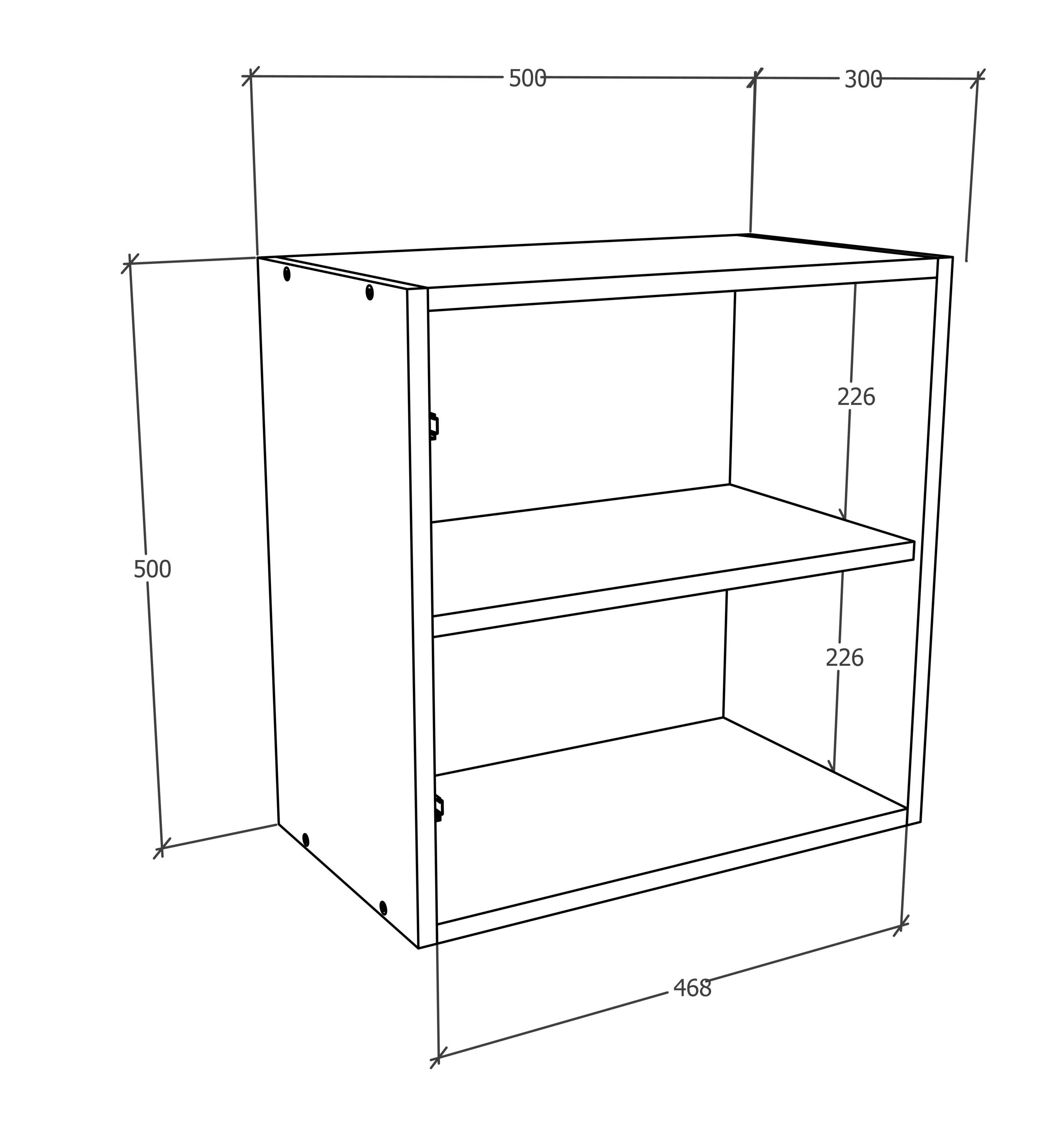 VCM Holzregal hängend | platzsparendes Regal | Maße: H. 50 x B. 50 x T. 30 cm | Elegantes Regal hängend | Aufbewahrungsregal | Bücherregal | Wandboard -  